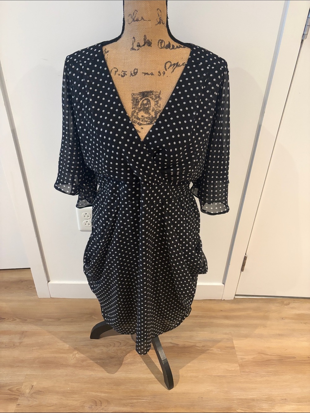 City Chic Black and White Polka Dot Dress